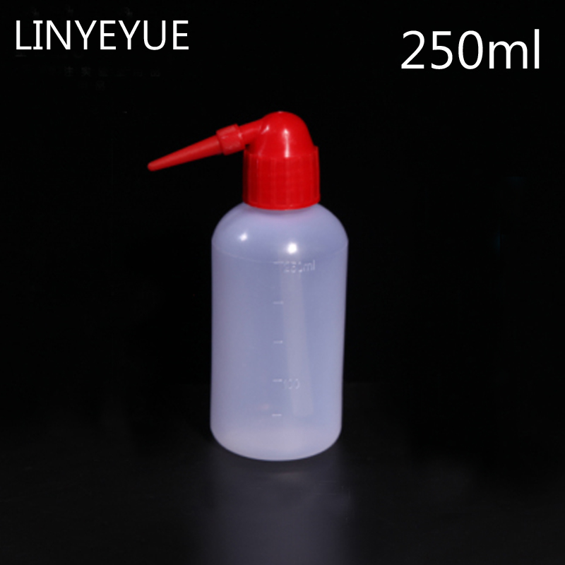 10 Stks/partij 250Ml Clear Plastic Blow Wassen Fles Met Rode Dop, Tattoo Wassen Squeezy Laboratorium Meten Fles