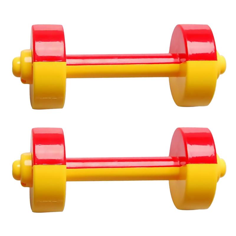 1 par børn håndvægt legetøj plast håndvægt legetøj fitness vægtløftning håndvægt gymnastikudstyr rekvisitter uddannelsesmæssigt legetøj: Rød