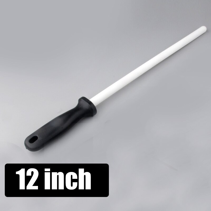 1Pcs 6/ 8/ 10/ 12 Inch Keramische Slijpstaaf Met Abs Handvat Stok Bar Keuken Accessoires puntenslijper Thuisgebruik Mes Grinder: 12 inch