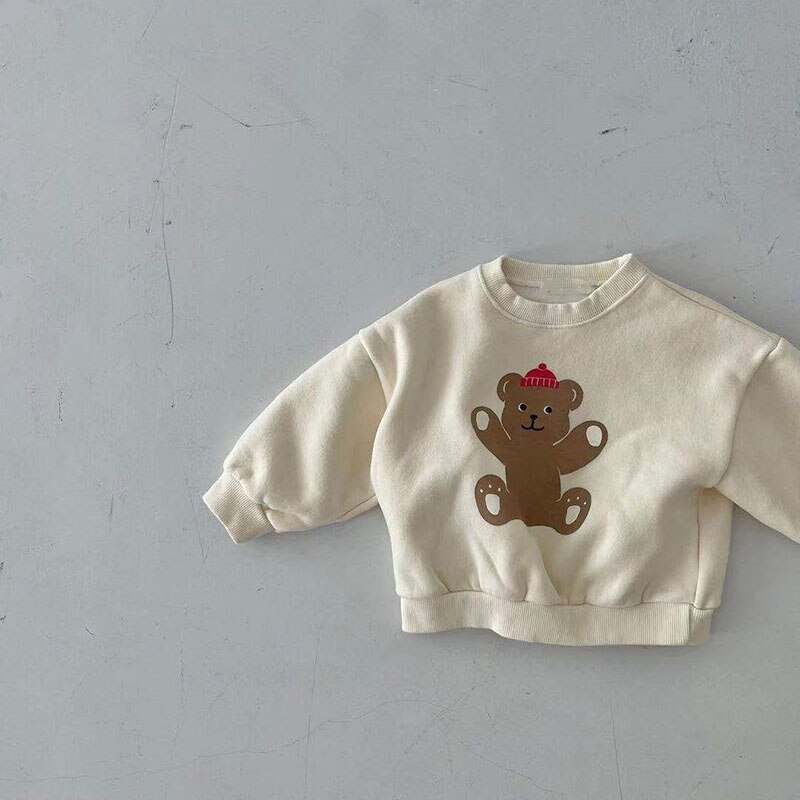MILANCEL 2022 Spring Baby Hoodies Brief Boys Sweatshirts Girls Base Tops: beige / 6M
