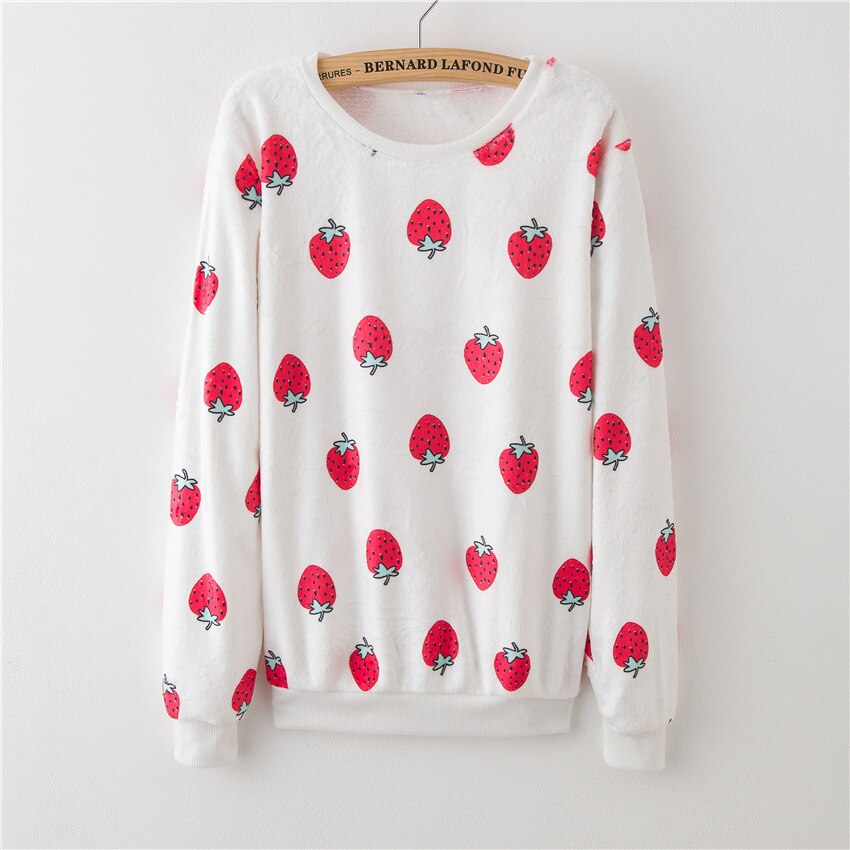 Hiver Harajuku femmes pull éléphant chien impression numérique hauts femme rouge à lèvres flanelle pulls femme dame pulls: XAM31L
