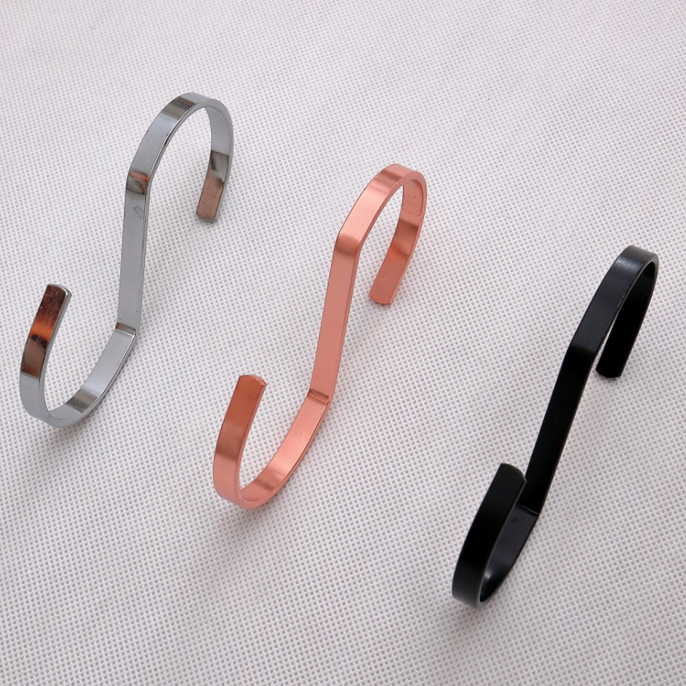 12 Pcs Metal Hook Rose Gold Hanging Hooks S Shaped Small S Nail-Free Hook for Supermarket Display Clothes Prop