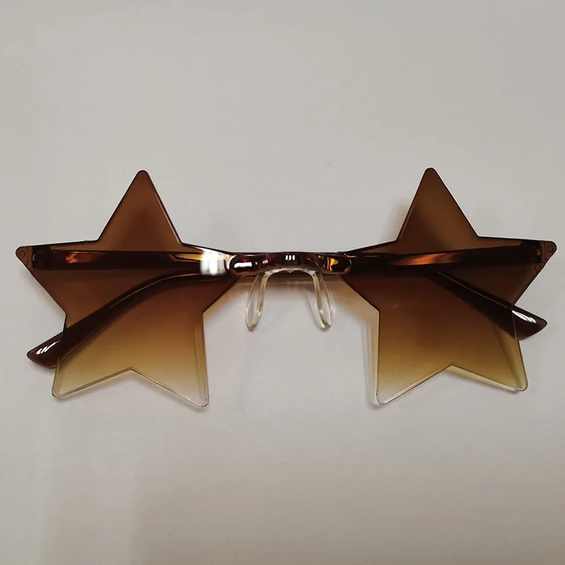Mode Dunne Stervormige Zonnebril Vrouwen Randloze Bril Persoonlijkheid Brillen Cool Disco Ster Bril Voor Mannen Unisex Brillen Brillen