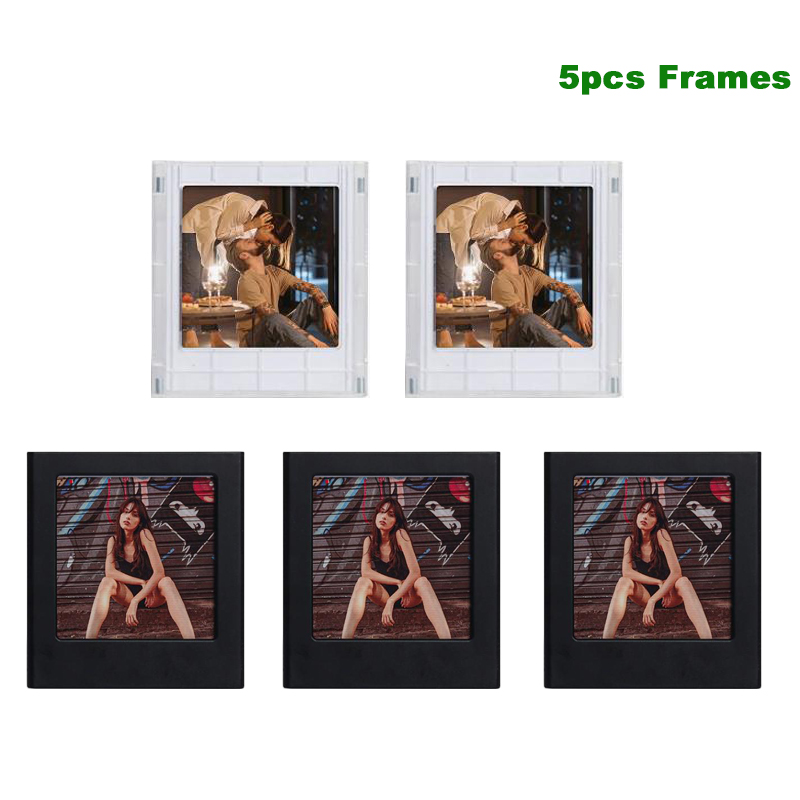 Marcos cuadrados de Color de 4 pulgadas para Fujifilm Instax SQUARE SQ1 SQ6 SQ20 SQ40, papeles de película de impresora cuadrados, marcos de fotos magnéticos, 1/5 Uds.: Naranja