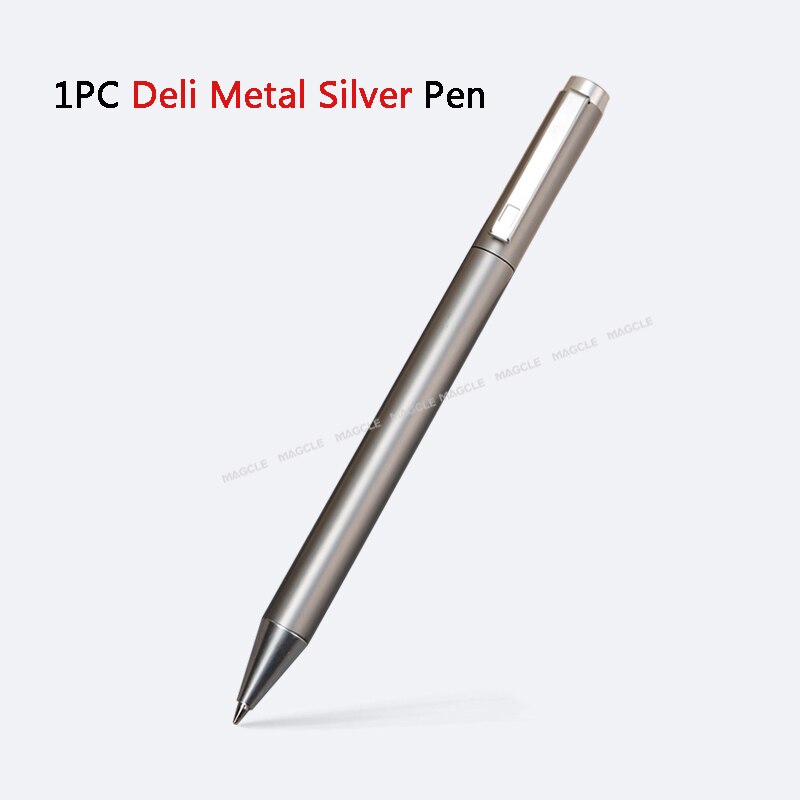 Xiaomi deli metal skilt pen kuglepen signering pen 0.5mm gel premec glat switzerland refill sort blæk kontor skole skrivepen: 1pc sølv pen