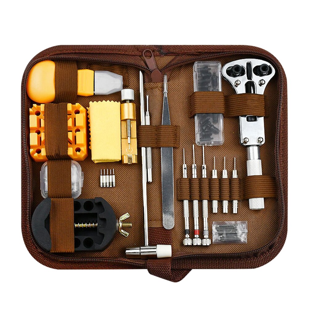 Kit d'outils de réparation pour ouvre-montre, 212 pièces, couteau à levier d'horloge, tournevis, ensemble de marteau à broche, horloger, accessoire de lien de bande,: 168pcs