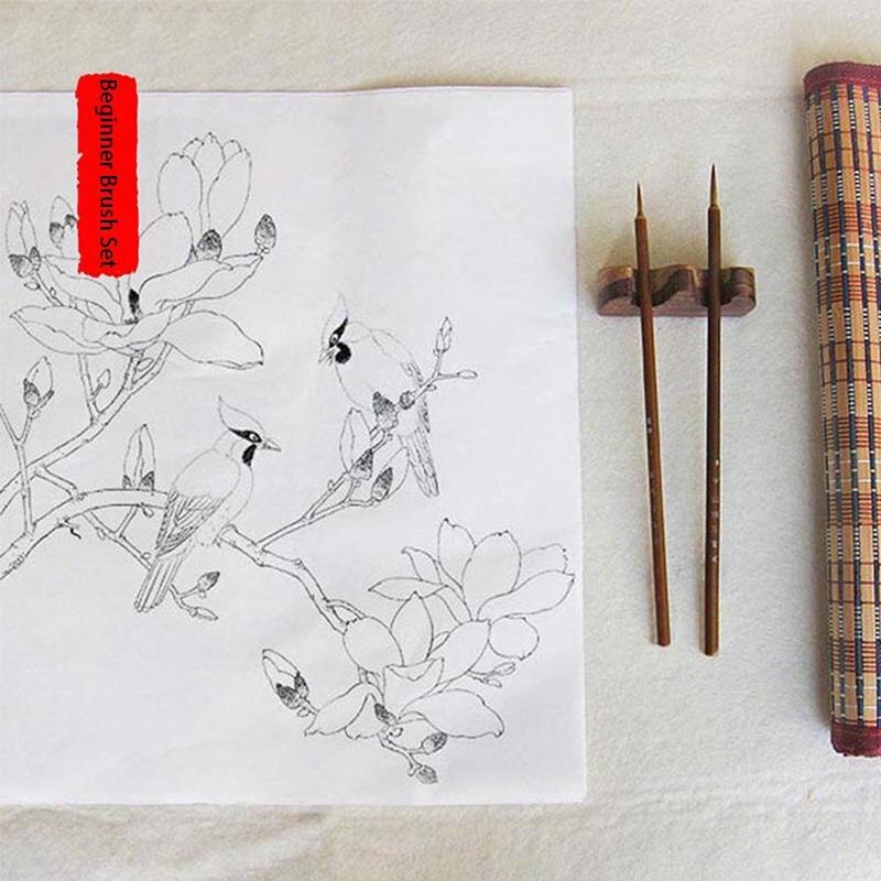 Umitive 1Set Bamboo Traditional Chinese Calligraphy Art Tool Set Ink Brushes Bru Writing Calligraphy Supplies Painting V9X4