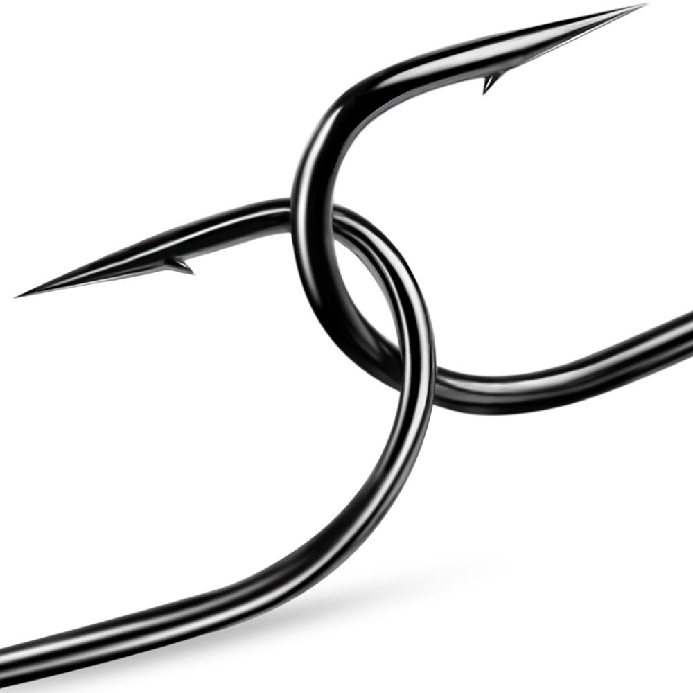 50pcs Long Shank Double Hook Weedless Fishing hook Fly Tying Duple Hook for Jig Bass Fish Hook fishing tackle For Soft Lure