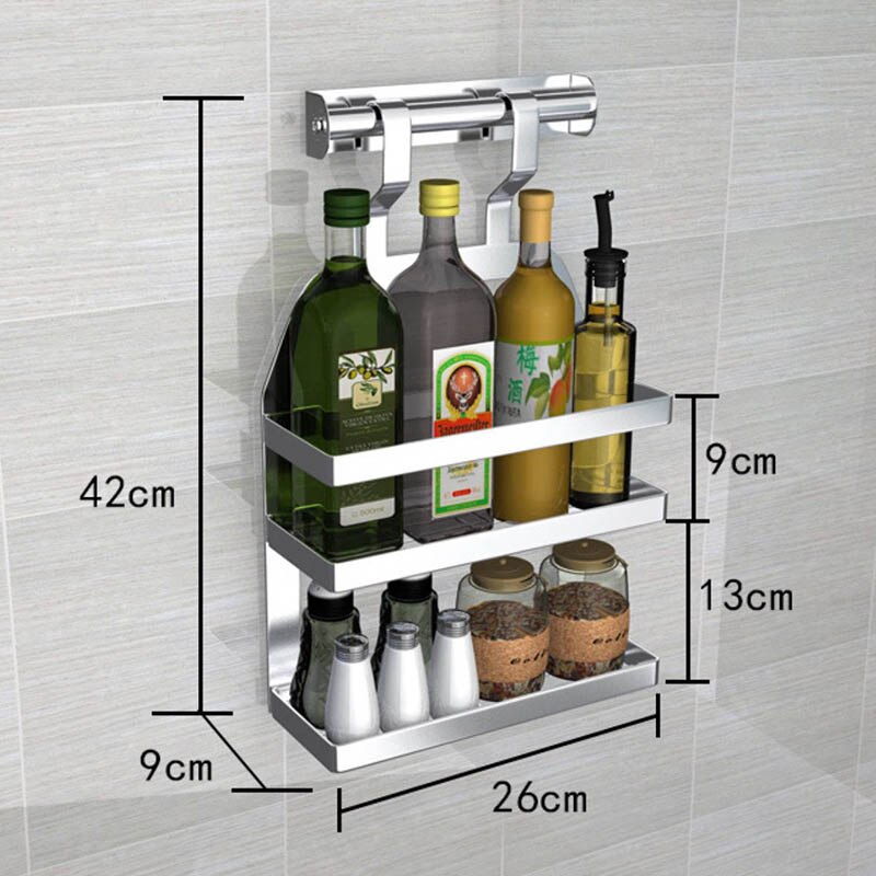 Stainless Steel kitchen rack DIY SUS 304 Stainless Steel wall Kitchen Shelf, Kitchen Holder Organizer