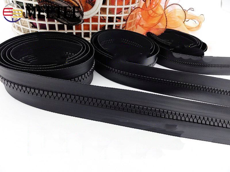 Meetee 2M 3 #5 #8 # resina impermeable cremallera código carga bobina cremalleras para chaquetas tienda a prueba de viento Zip reparación DIY coser prenda cremalleras