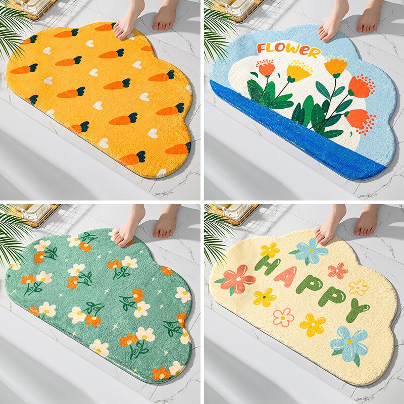 Anti Slip Mat For Bathroom Super Absorbent Floor Mat Quick Waterproof Bath Cat Rug Doo Bathroom Door Absorbent Non-Slip Foot Pad