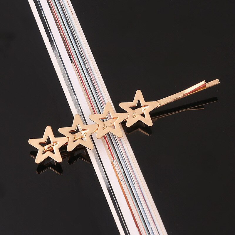 Geometrische Haarspangen, Haarspangen, Haarnadeln für Frauen und Mädchen, goldene Metall-Haarklammern, Haarschmuck, Kopfschmuck, Haarnadel, Kopfbedeckung: Licht Gelb
