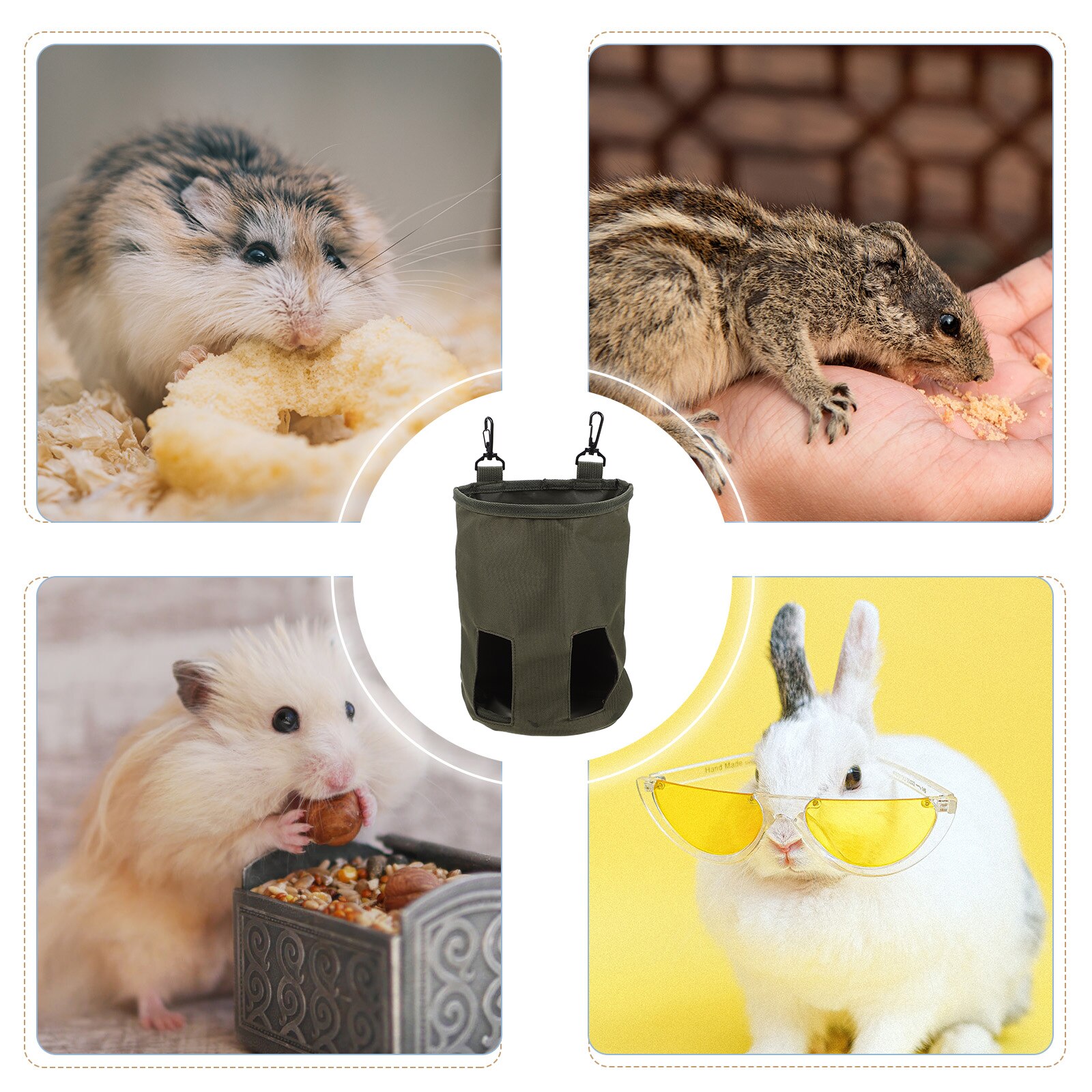 Hanging Hay Bag Rabbit Hay Feeder Bag Small Animals Hay Feeder Guinea Feeding Hay Bag