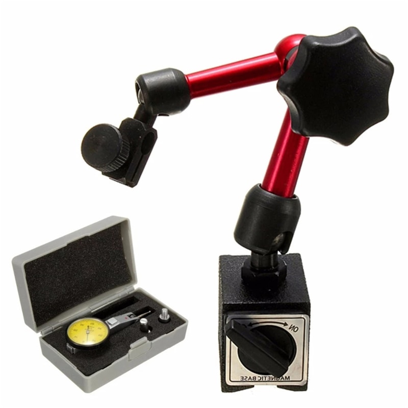 Mini Dial Test Indicator Magnetic Base Stand Desktop Bracket Scale Precision Indicators Measure Meter Hand Tool Set Universal