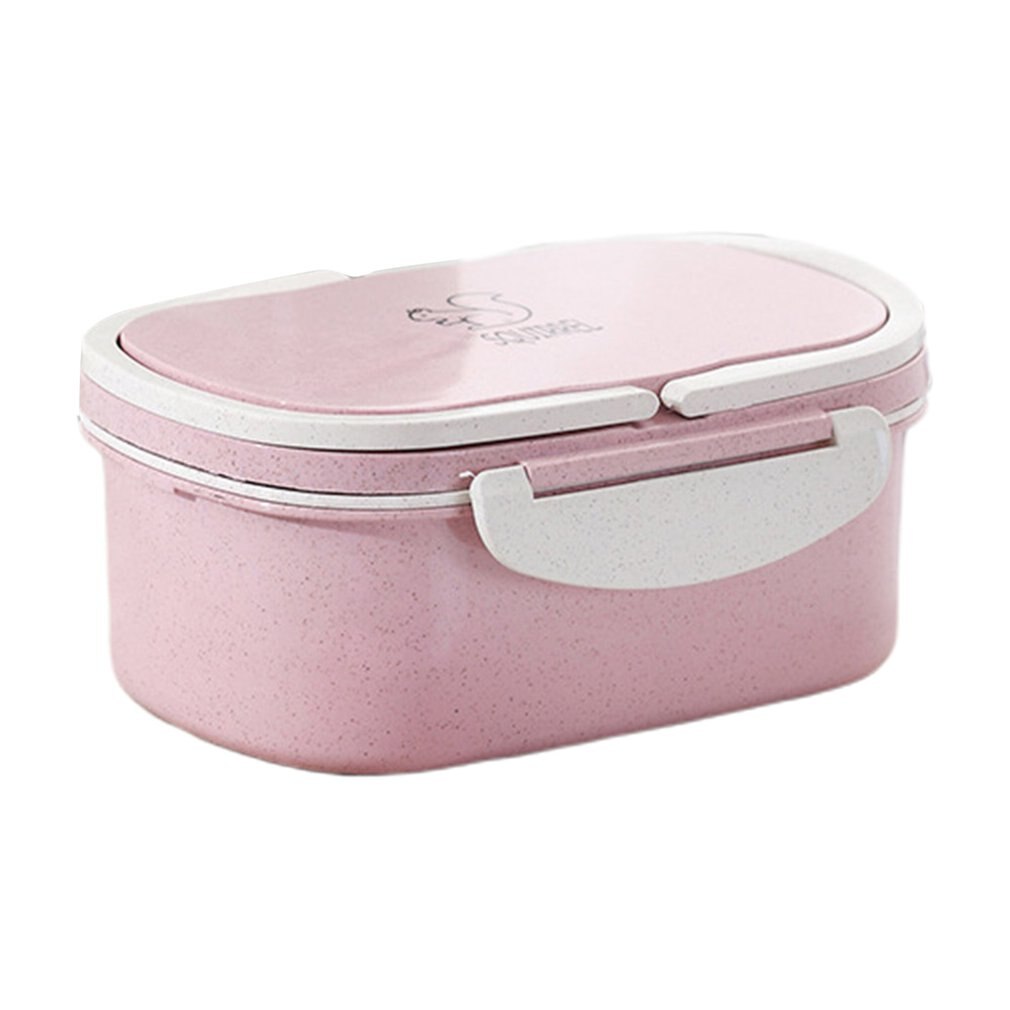 Ronde Double-Layer Riem Handvat Gesp Tarwe Lunchbox 950Ml Student Lunchbox Vers Houden Verzegeld Lunch doos