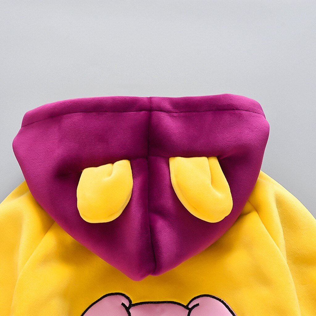 Manteaux chauds à capuche pour enfants, animaux de dessin animé, automne et hiver, pour filles et garçons