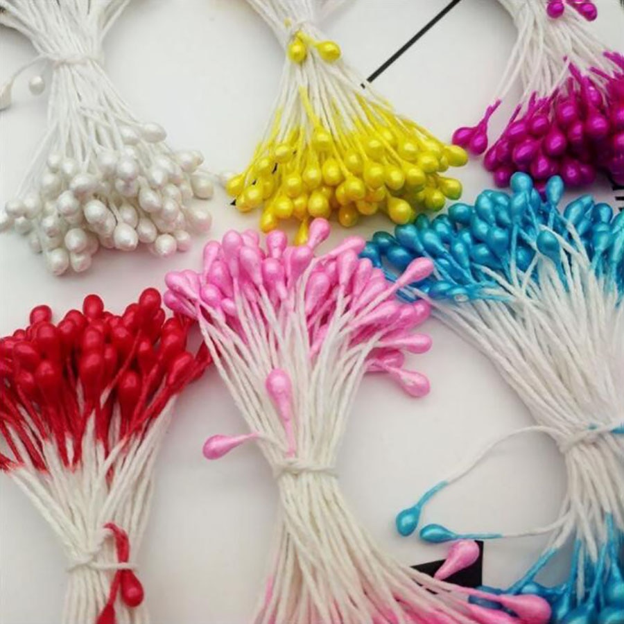 100 Stks/partij Kunstbloemen Meeldraden Parel Bloem Meeldraden Bloemen Meeldraden Voor Cake Mini Rose Bruiloft Decoratie Kunstbloemen