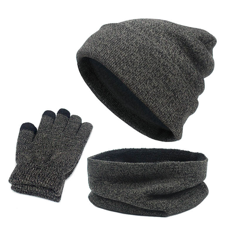 Pluss fløyels skjerf lue hanskesett varme luer berøringsskjerm hansker lue dame hansker sett luer gorras hombre panser caps menn: 5
