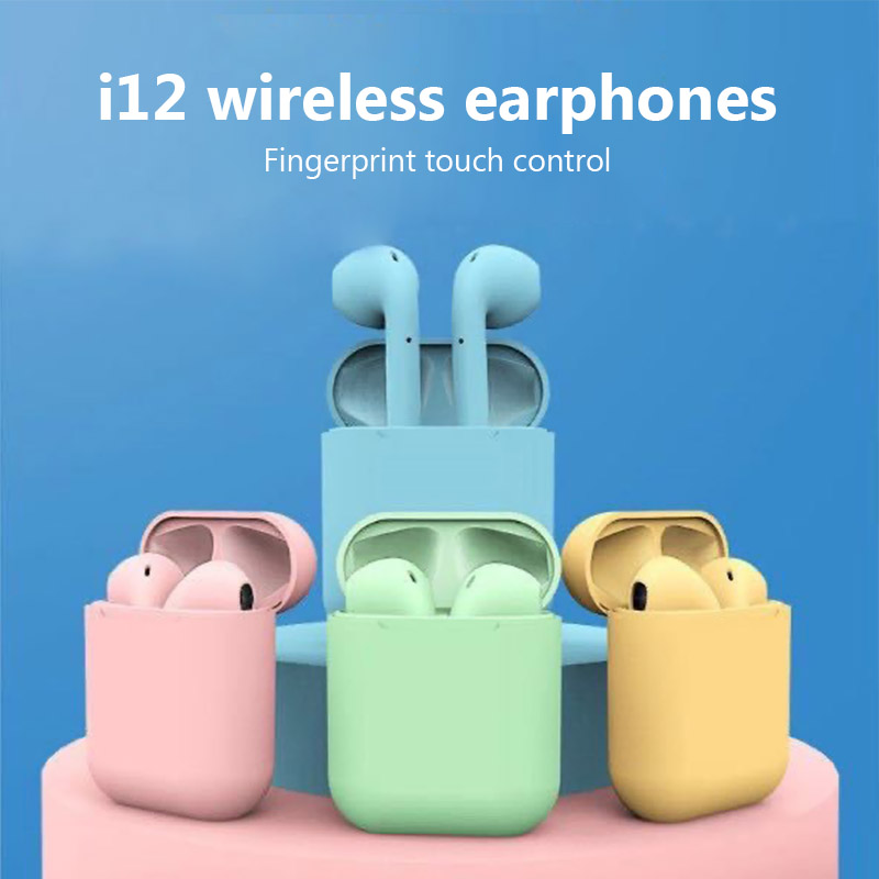 Auriculares inalámbricos Bluetooth i12 TWS con micrófono, auriculares estéreo intrauditivos, auriculares Bluetooth, auriculares deportivos para juegos para Xiaomi