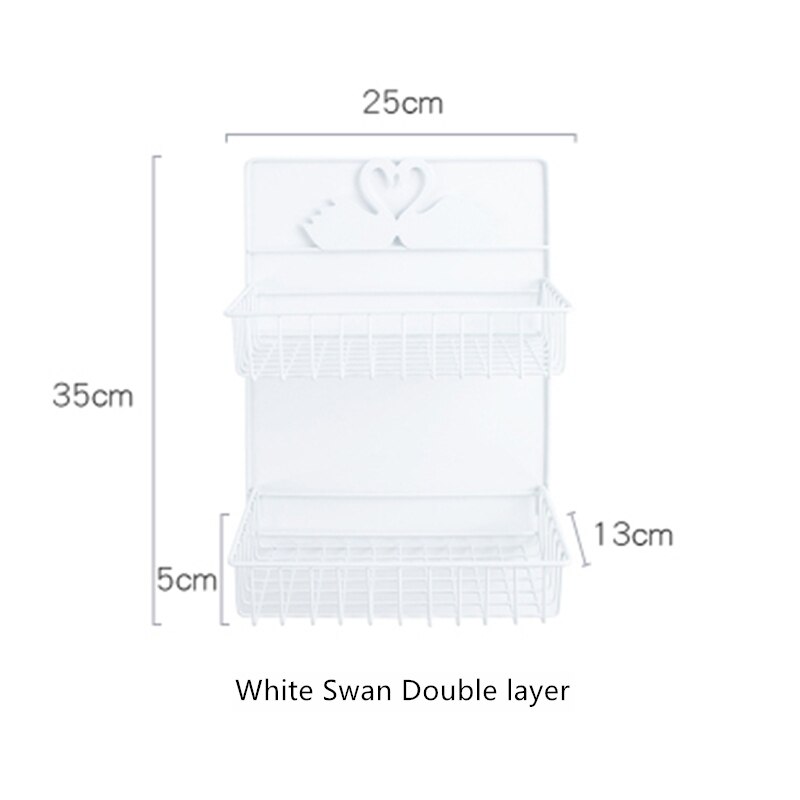 Schlafzimmer Lagerung Regal Eisen Lagerung Gestell Veranstalter Doppel Schicht Zauberstab Hängen Gestell Küche Lagerung Körbe Schlecht zubehör: Braun