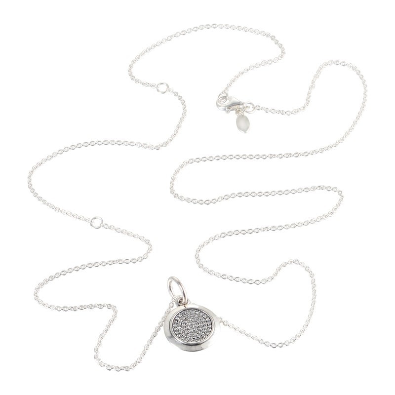 Round Dangle Necklace & Pendant Sterling Silver Jewelry European Style Woman Jewelry Making Chorker Chain