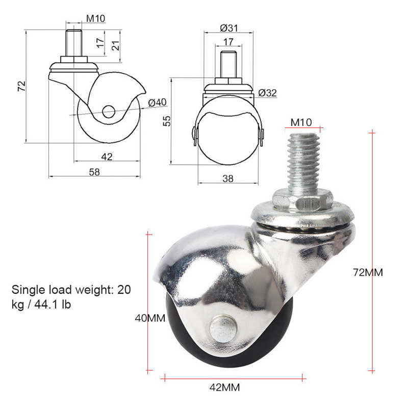 ASDUU 4 Meubelwielen 2 inch roterende wielen U type stille splinterwielen draaiwiel voor trolley, tafel, palletmeubels, kleine machines, kinderbedwielen ASDUU 4 Meubelwielen 2 inch roterende wielen U type stille splinterwielen draaiwiel voor trolley, tafel, palletmeubels, kleine machines, kinderbedwielen