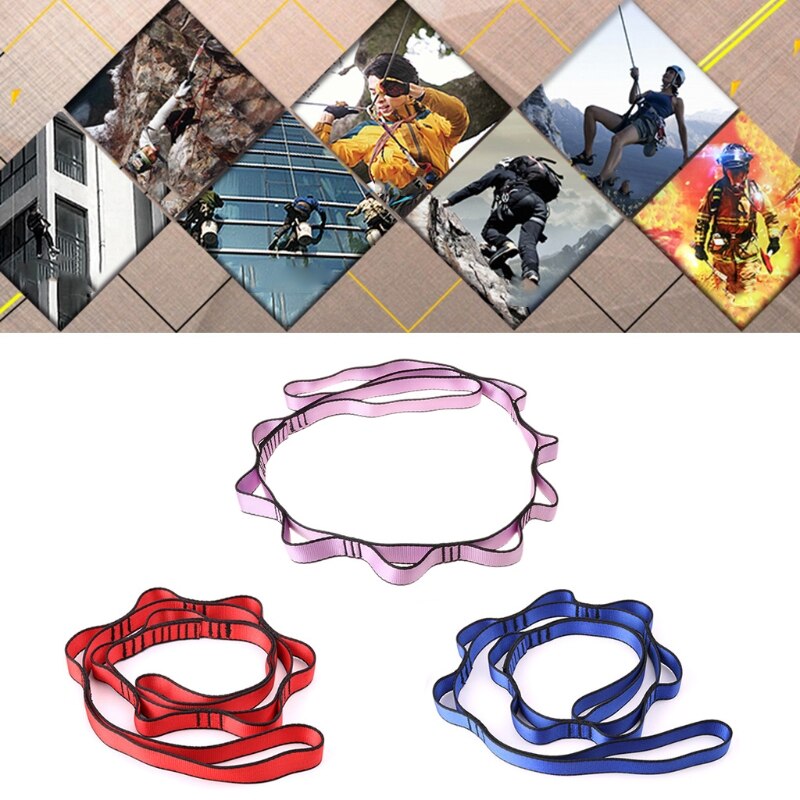Climbing Nylon Daisy Chain Rope With Loops Yoga Hammock Hanging Strap Bandlet F1FD
