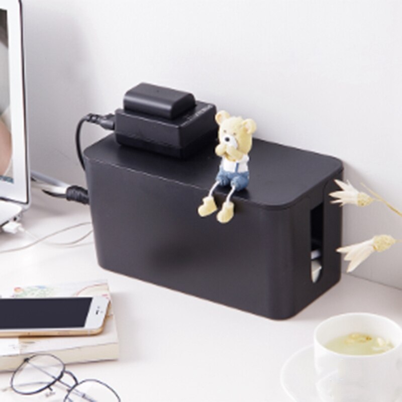 Plastic Wire Power Cable Storage Box Cable Manager Organizer Box Power Line Storage Cases Junction Box Plug-In Router Storage Bo