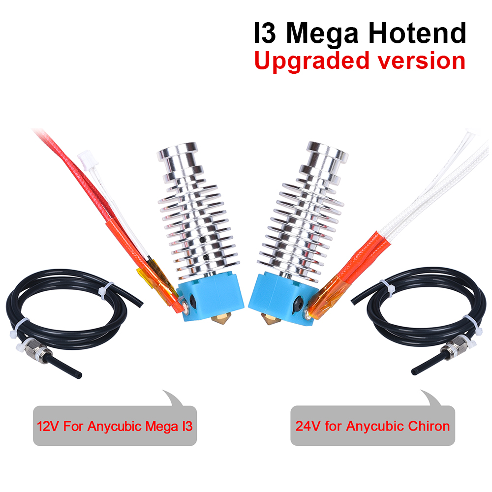 I3 Mega Hotend Upgrade 12V 24V Bowden Extruder V5 J-head Hotend 3D Printer Parts For Anycubic I3 Mega Mega-S Parts vs V6 Hotend