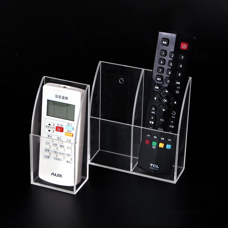 Office Wall Mounted Transparent Organizer Acrylic Remote Control Desk Organizer Holder Storage Box