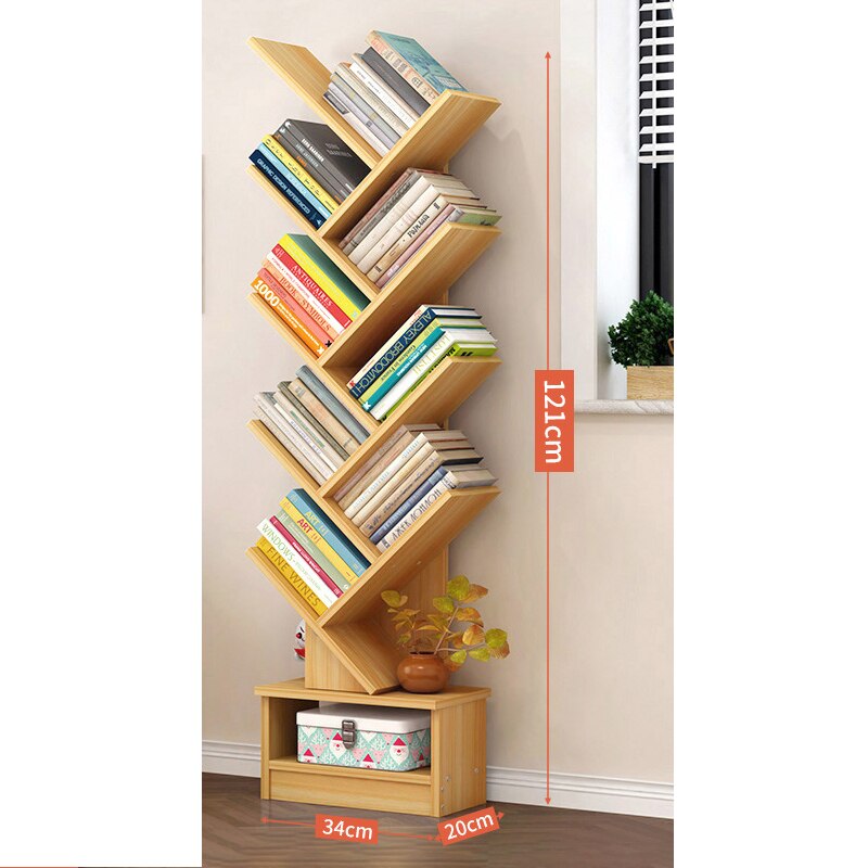 Ten-Layer Tree-Shaped Bookshelf Storage Rack Wear-Resistant And Waterproof Bookcase Simple Shelf: 3
