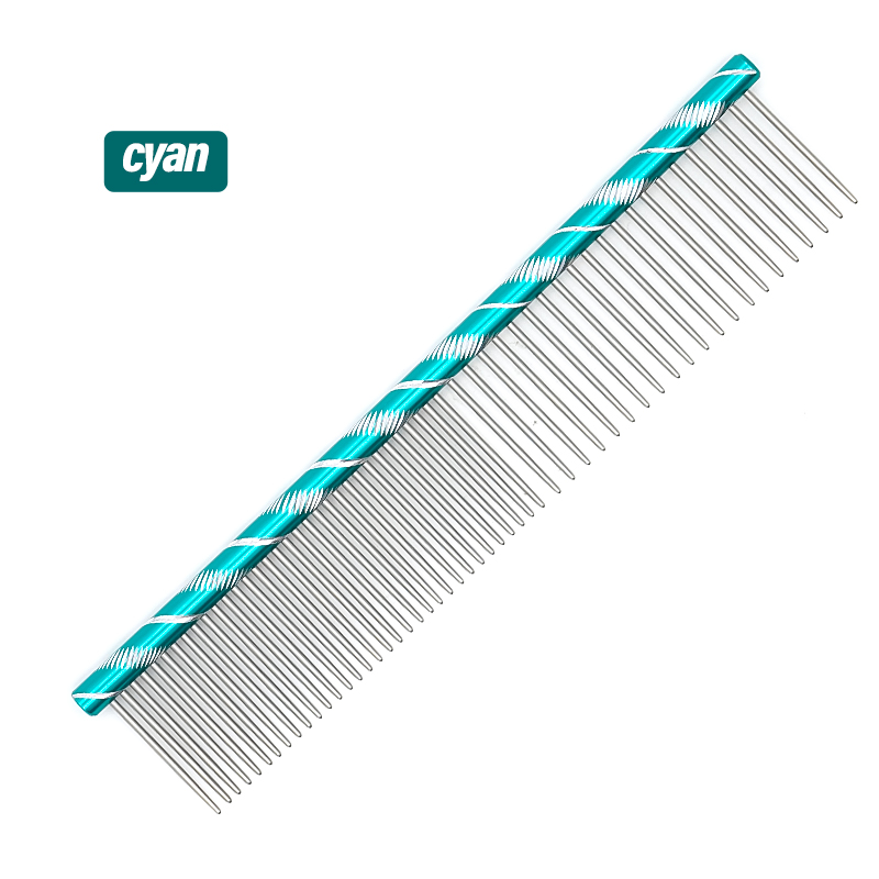 Peigne pour chien, poils longs et épais, brosse de nettoyage pour épilation des poils, en acier inoxydable, léger, pour animaux de compagnie et chat, peignes de toilettage pour chiens 16/19/20/25cm: L / GRIS