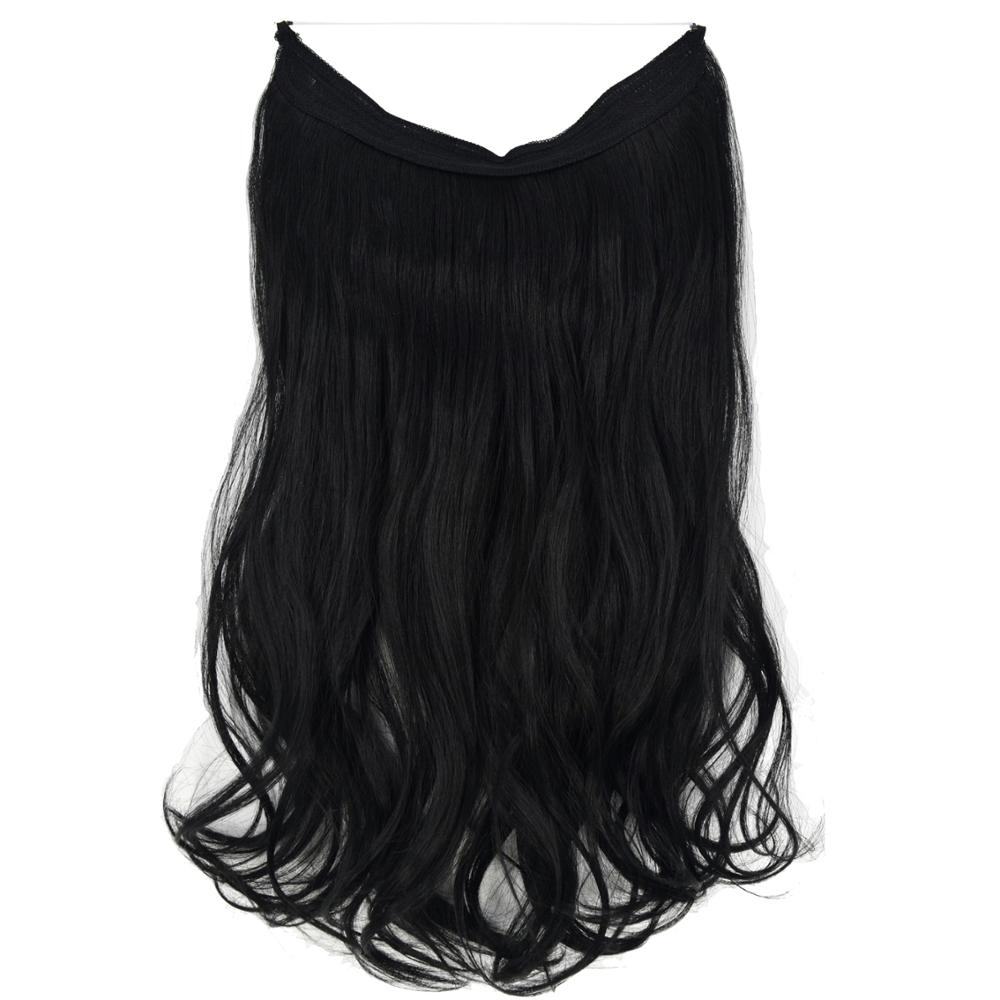 Extensions de cheveux de Halo de TOPREETY ondulent les postiches cachées par fil élastique Invisible aucune Fiber synthétique résistante à la chaleur d'agrafe TPYLW90