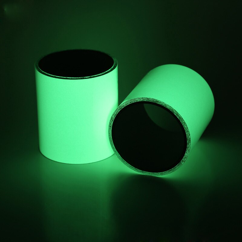 Cinta adhesiva luminosa fluorescente de noche, cinta de advertencia que brilla en la oscuridad, decoración de seguridad, 5 rollos por paquete