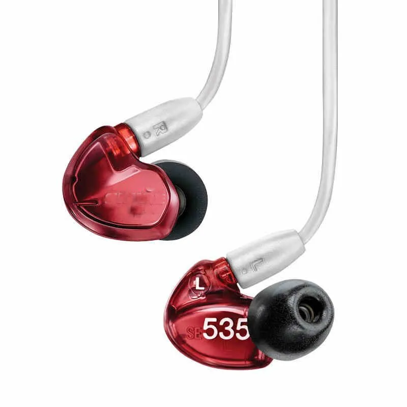 Headsets SE535 Afneembare oortelefoon Hi-fi stereo Headset SE 535 In-ear oortelefoons Aparte kabel met doos VS SE215: Rood
