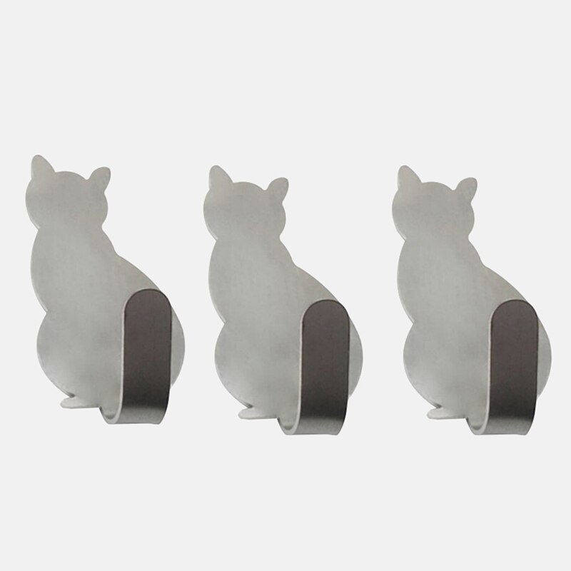 Zelfklevende Haken Kat Vormige Opslag Houder Voor Badkamer Opknoping Deur Kleren Handdoekhouders Keuken Sleutel Hanger Haak Op Muur: 3pcs-C