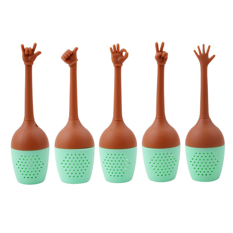 Grappig Hand Gebaren Thee-ei Zwarte Thee Zeef Siliconen Loose Leaf Herbal Spice Houder Thee Brouwen Gereedschap