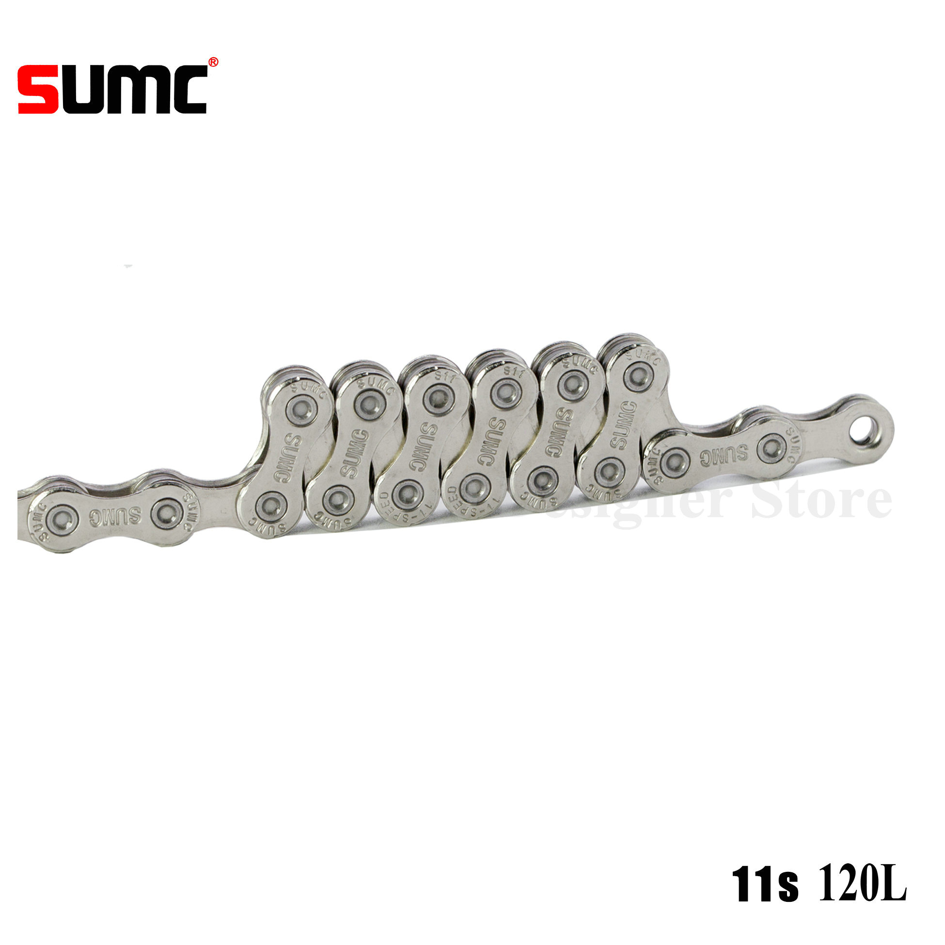 SUMC YBN Bike Chain 9 10 11 12 Speed MTB Mountain bike Road Bicycle, Neon-Like, Silver, Black, Gold,114/120/126L: 11S Chain