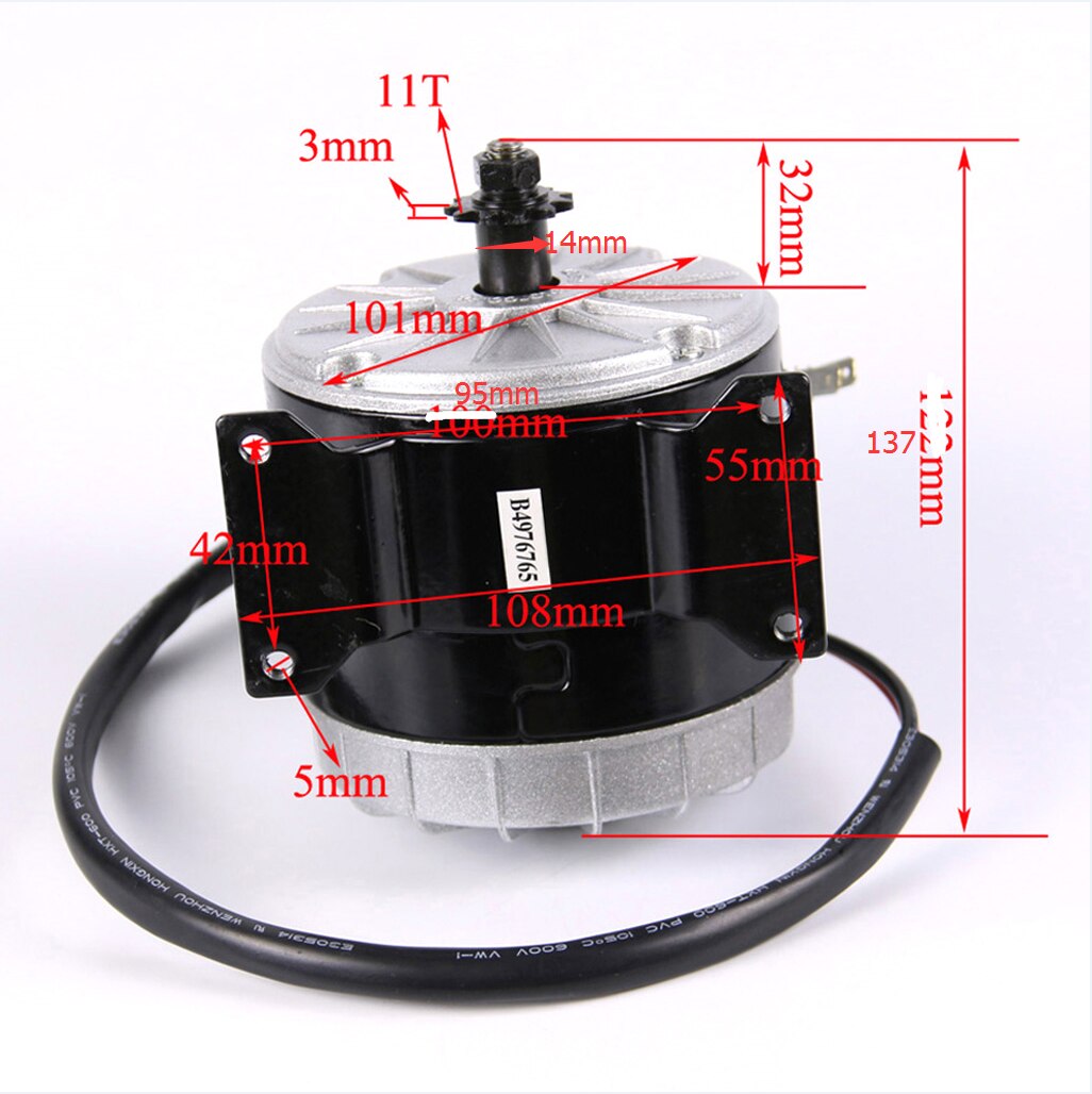TDPRO 24V 250W 350W 500W Electric Brush Motor 11 Teeth Sprocket Engine Motors For Motorcycle 25H Chain ATV Go Kart Ebike Scooter