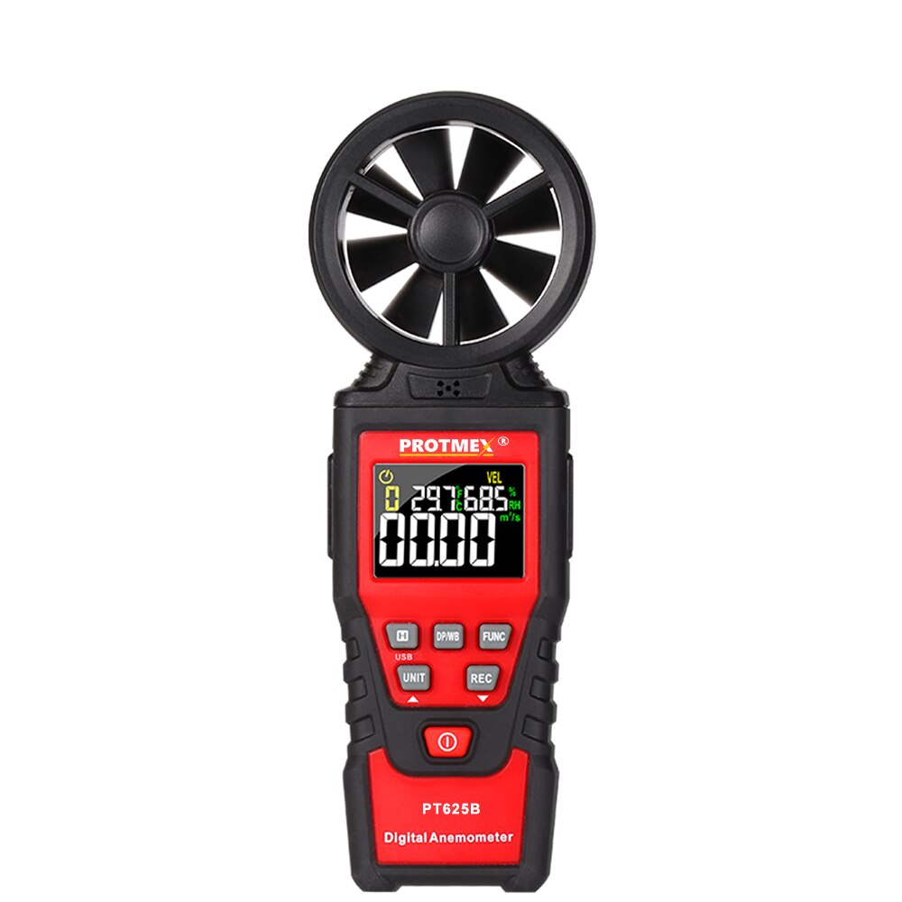 Protmex PT625B Digital Anemometer Wind Speed Air Velocity Meter With Temperature Humidity Dew Point Temperature And USB