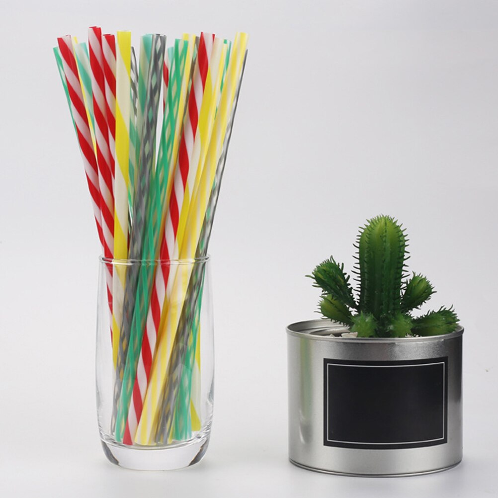 20Pcs Herbruikbare Party Smoothie Rietjes Streep Rietjes Feestartikelen