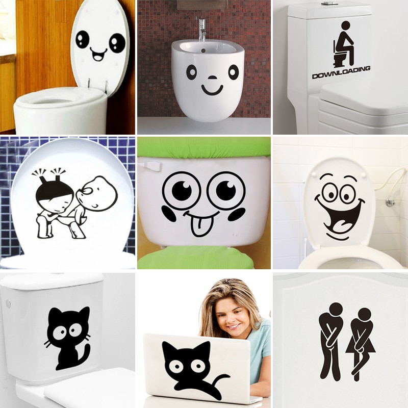 Autocollants muraux en vinyle, signe d'entrée des toilettes, décoration de la maison, motif , autocollant Mural amusant, Art Mural en vinyle