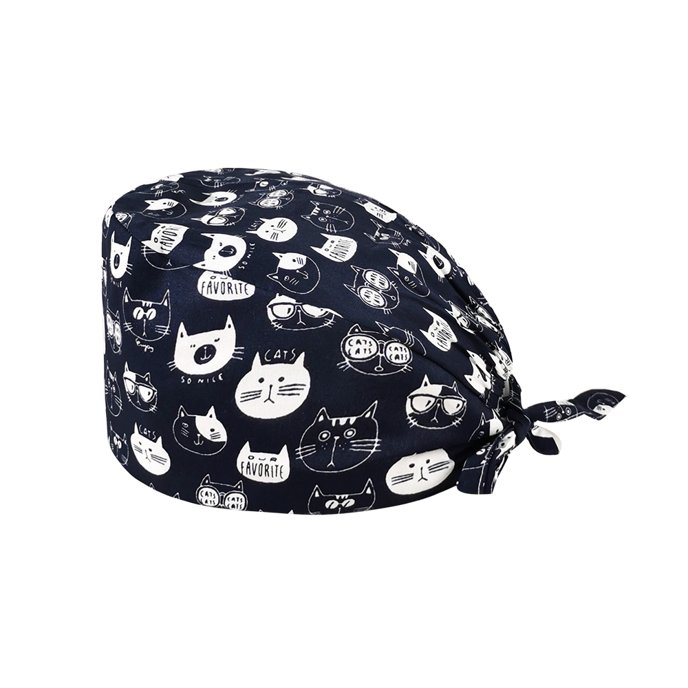 Gorro quirúrgico con estampado de dibujos animados para médico, gorros absorbentes para el sudor, cabeza de enfermera, Baotou, para salón de belleza, tapa de enfermería,: 22023