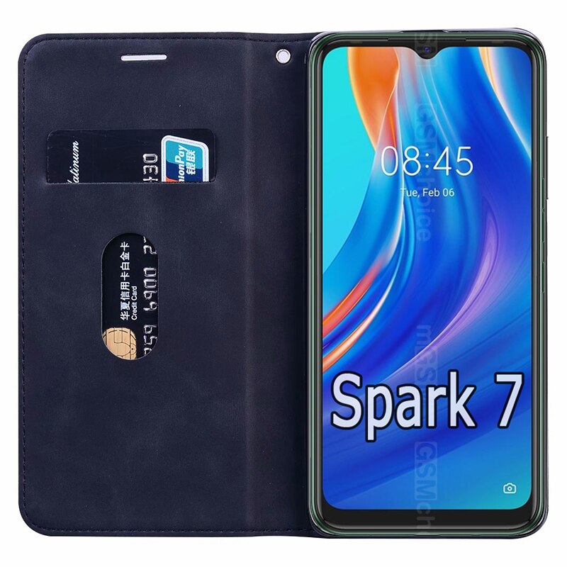 Para Tecno Faísca Tampa Do Telefone Carteira de Couro Do Caso Da Aleta Em Tecno Spark7 7 чехолна Estojo de Cartão Magnético Livro Hoesje Funda Saco de Coque