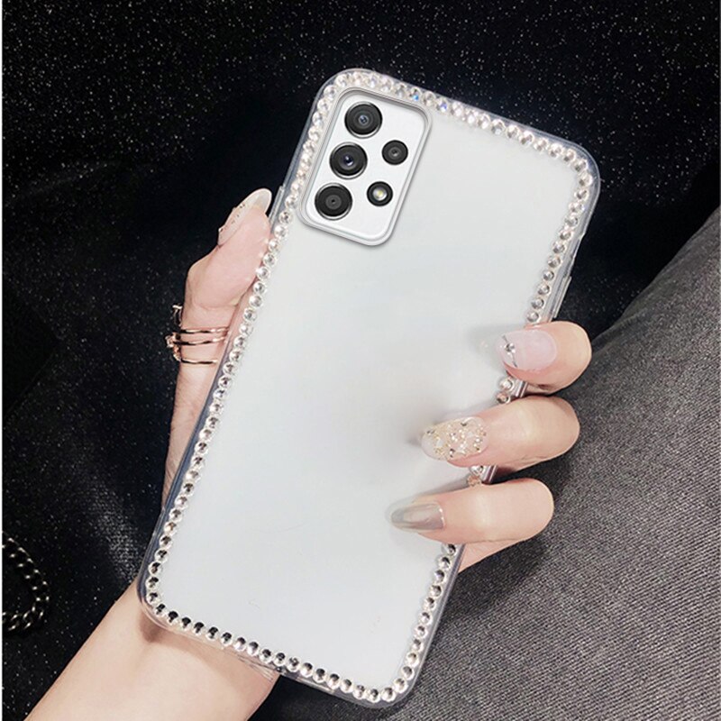 Bling Strass Siliconen Tpu Back Cover Voor Samsung Galaxy A52 Case Voor Samsung A52 5G Case Bumper Coque Galaxy een 52 Shell: For Samsung A52 5G / Black