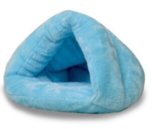 Chien chat grotte Igloo Cages lit panier maison chaton doux confortable intérieur coussin chenil Cages: Bleu / L