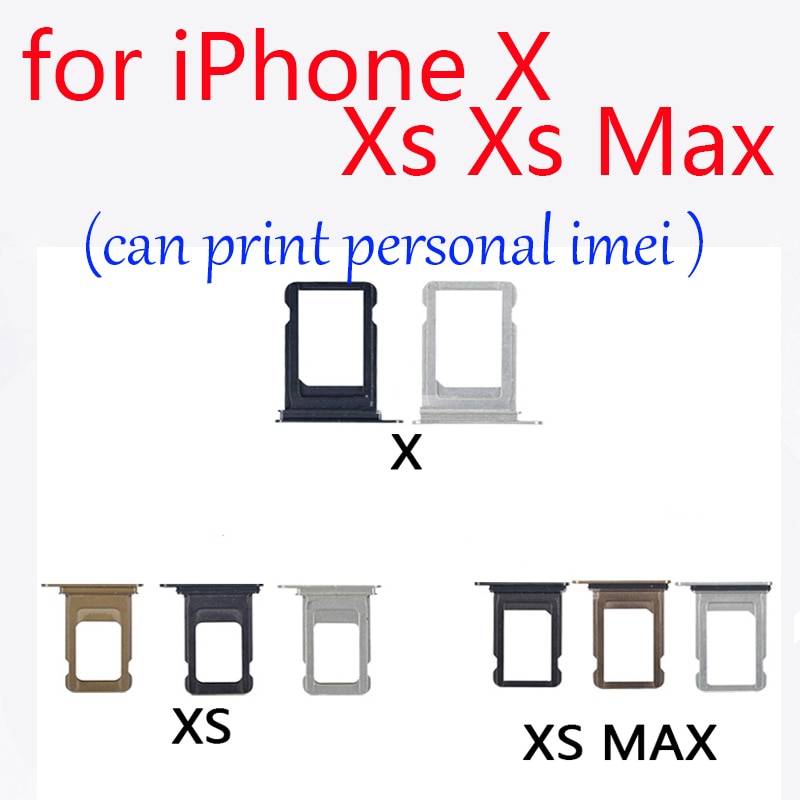 Voor Iphone X Sim Card Tray Micro Sd Houder Slot Voor Iphone Xs Xsmax Sim Kaart Lade Met Gratis Open eject Pin Sleutel Kan Print Imei
