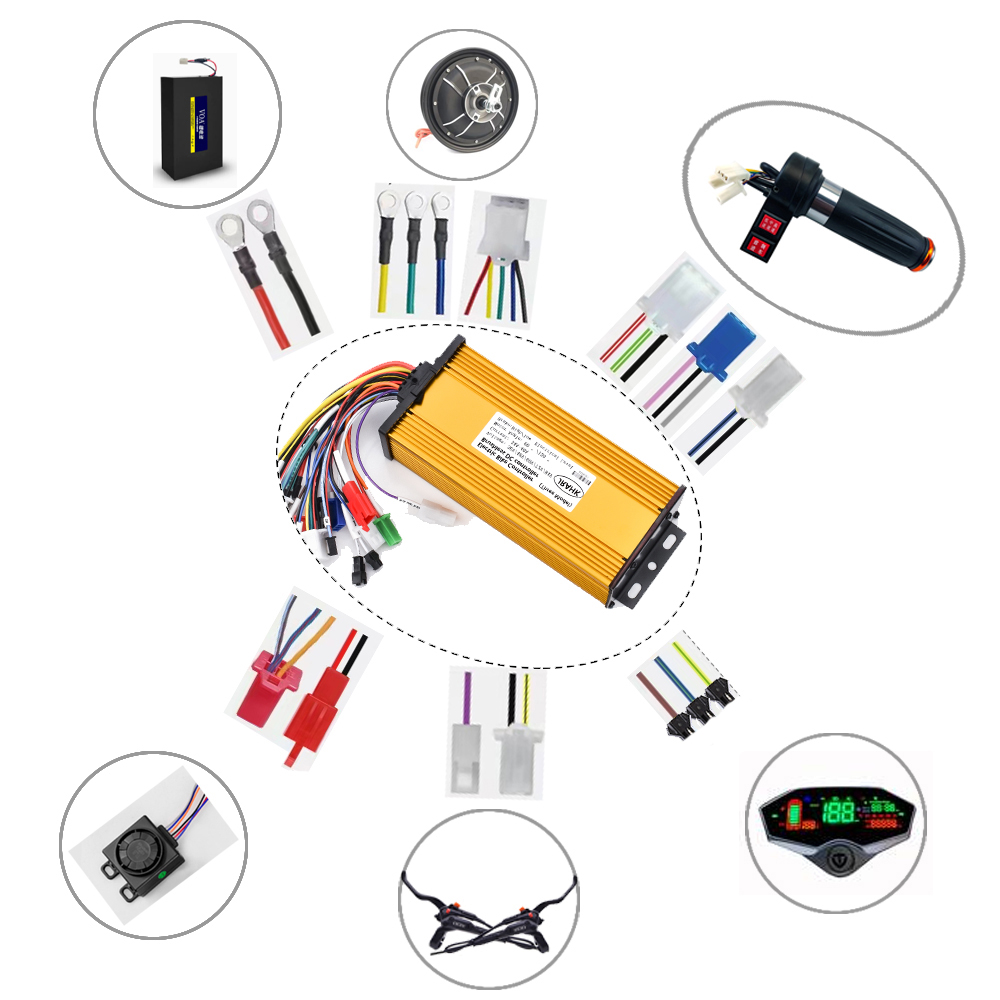 JRAHK Electric Bicycle 60V 2000W Controller 48V 1000W Sine Controller 48V 1500W 60V 1500W Controller 72V BLDC Controller For