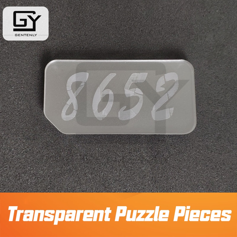 Escape Room Props Acrylic Magic Transparent Cards Real Life Puzzle Game 4 Pieces Stack Display Password Clues Player Adventure