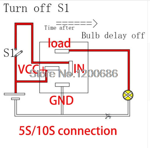 FN YS020 30A Automotive 12V Time Delay Relay 5S 10S 1MIN 5MIN 10MIN turn off delay relay output turn off after switch turn off